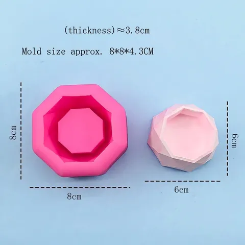 3D Oktagonale Geometrische Silikonform Für DIY Sukkulenten Topf Kerzenhalter Blumentopf Aschenbecher Gips Backwerkzeug