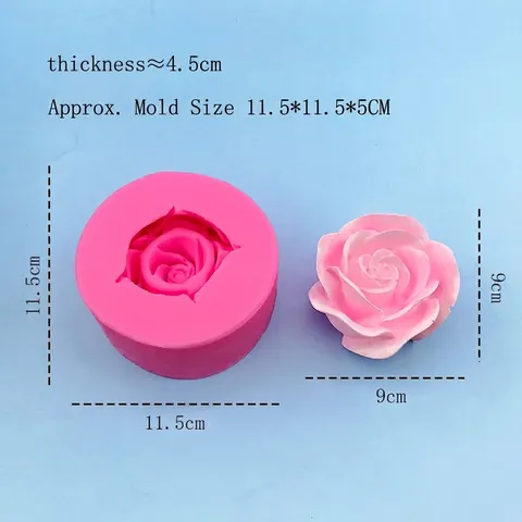 Molde de Silicona con Forma de Flor de Rosa 3D Para Decoración de Pasteles de Fondant Chocolate DIY Herramienta de Fabricación de Jabón Vela Rosa
