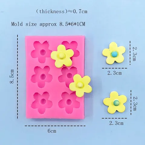 Molde de Silicona de 6 Cavidades para Chocolate Pasteles DIY Hornear Fondant Jabón Yeso Velas Rosa Forma de Cerezo