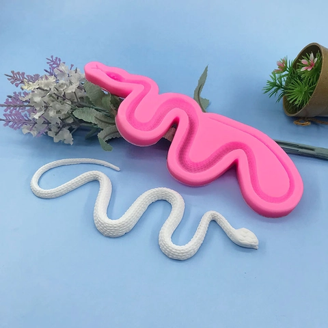 Moule en Silicone en Forme de Serpent Texture d'Écailles Animal Outil de Pâtisserie DIY pour Fondant Chocolat Résine Gypse Rose