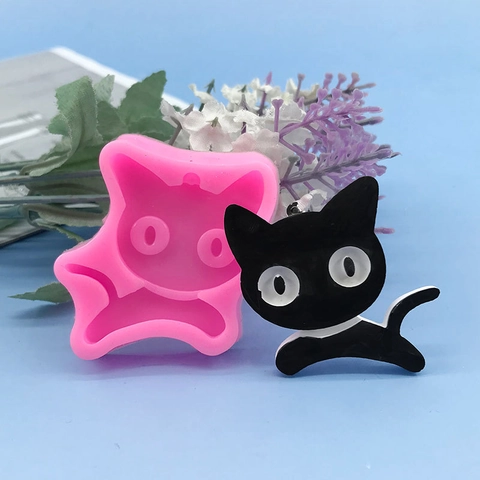 Stampo in Silicone a Forma di Gatto Cartone Animato Fai da Te Fondant Cioccolato Torta Muffa Resina Epossidica Gioielli Ciondolo Artigianale