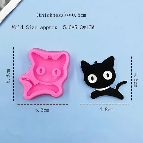 Stampo in Silicone a Forma di Gatto Cartone Animato Fai da Te Fondant Cioccolato Torta Muffa Resina Epossidica Gioielli Ciondolo Artigianale