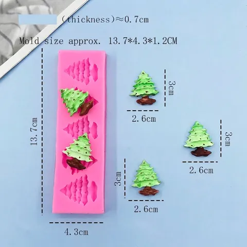 Stampo in Silicone per Albero di Natale Multi-Cavità Fai Da Te Fondente Torta Cioccolato Decorazione Rosa Stampo Albero