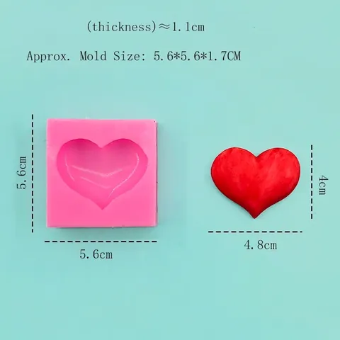 Molde de Silicona con Forma de Corazón para Pasteles de Fondant Chocolate Jabón Artesanal Vela Yeso DIY Cocina Herramienta de Horneado