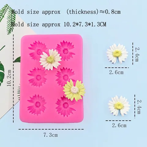 Madeliefje Bloempatroon Siliconen Vorm Voor Chocolade Fondant Taart Decoratie DIY Zeep Kaars Auto Aroma Steen Ambacht