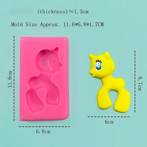 Cartoon Pony Form Silikonform DIY Backwerkzeug Für Fondant Schokolade Kuchen Dekoration Harz Ton Handwerk Form