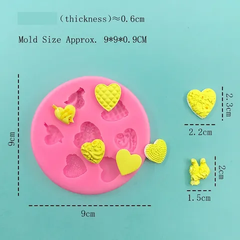 Valentinstag Herz Vogel Muster Silikonform Für Schokolade Süßigkeiten Fondant Tortendekoration DIY Handgefertigte Backwerkzeug Rosa