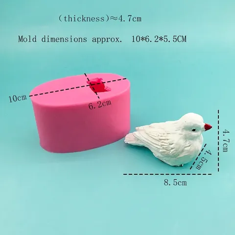 Molde de Silicona de Pajarito 3D para Hornear Pasteles Chocolate Jabón Vela Yeso Herramienta de Bricolaje Molde de Pájaro