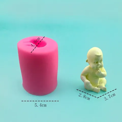 Molde de Silicona de Figura de Bebé 3D para Jabón Hecho a Mano Vela Fondant Decoración de Pasteles Bricolaje Resina