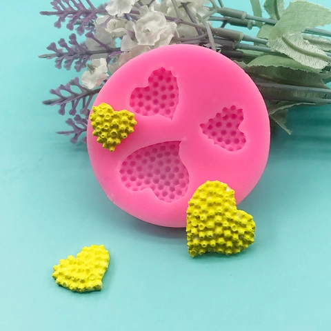 Herz Silikonform Wabenstruktur Für Schokolade Keks Fondant Kuchen DIY Gips Kerzenherstellung Rosa Runde Backform