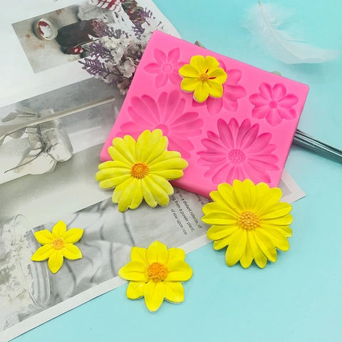 3D Gänseblümchen Sonnenblume Silikonform Für Fondant Schokolade Aromatherapie Gips DIY Kuchen Dekoration Blume Backwerkzeug