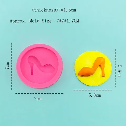 Molde de Silicona para Zapatos de Tacón Alto Forma de Sandalia de Aguja 3D para Decoración de Pasteles Fondant Chocolate Resina