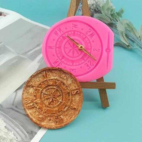 Stampo in Silicone Rosa dei Venti Stile Punk Ingranaggi Orologio Strumento Decorazione Torta per DIY Cioccolato Sapone Resina