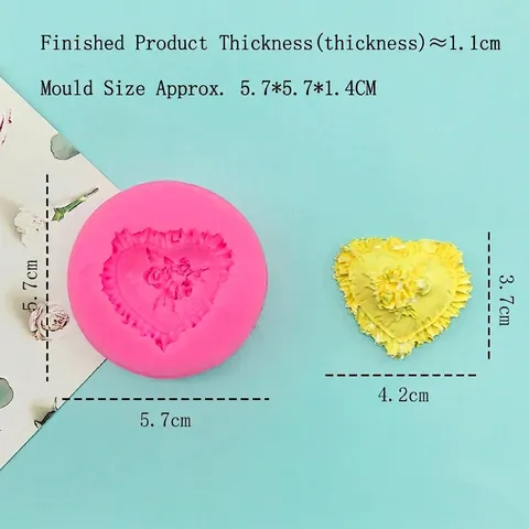 Heart Rose Flower Silicone Mold For Valentine's Day Chocolate Mousse Cake Decoration DIY Soap Aromatherapy Candle Mold