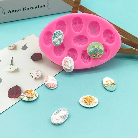 Klassische Relief Cameo Blume Hase Silikonform Für Fondant Schokolade DIY Backwerkzeuge Sugarcraft Dekorative Form