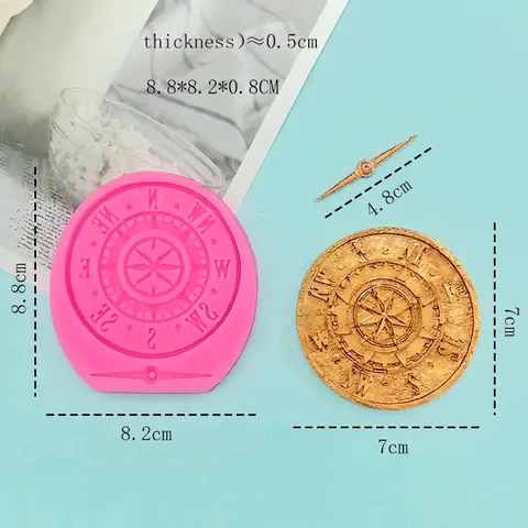 Stampo in Silicone Rosa dei Venti Stile Punk Ingranaggi Orologio Strumento Decorazione Torta per DIY Cioccolato Sapone Resina
