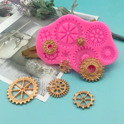 Punk Industrial Gear Silicone Mold For DIY Baking Fondant Chocolate Candy Resin Wax Seal Stamp Industrial Style Kitchen Tools