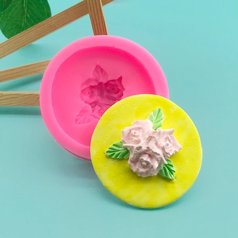 Runde Rosenblüte Silikonform Zum Backen Fondant Schokolade Handgemachte Seife Gips Kerze Blumen Kuchen Dekoration DIY Handwerk Werkzeug