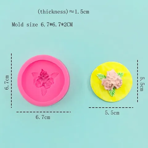 Runde Rosenblüte Silikonform Zum Backen Fondant Schokolade Handgemachte Seife Gips Kerze Blumen Kuchen Dekoration DIY Handwerk Werkzeug