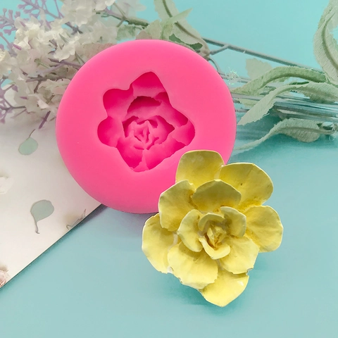 Rose Flower Shape Silicone Mold For DIY Chocolate Fondant Cake Decorating Soap Candle Plaster Making Baking Tools Pink