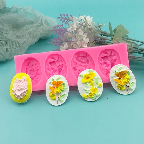 Butterfly Flower Relief Silicone Mold Rose Daisy Fondant Chocolate Cake Cookie Mold DIY Handmade Soap Plaster Craft Tool