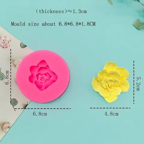 Rose Flower Shape Silicone Mold For DIY Chocolate Fondant Cake Decorating Soap Candle Plaster Making Baking Tools Pink