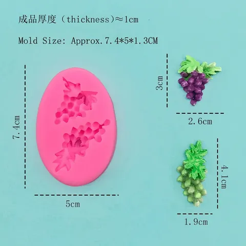 Grape Form Silikonform DIY Backwerkzeug Für Schokolade Fondant Kerze Seife 3D Fruchtmuster Rosa Kuchendekorationsform