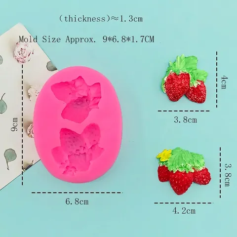 Erdbeere Form Silikonform Für Fondant Schokolade Tortendekoration DIY Handgefertigte Kerze Seife Gips Harz Rosa