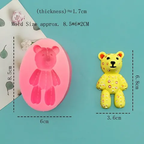 DIY Cartoon Beer Siliconen Vorm Voor Chocolade Taart Fondant Gips Bakken Decoratie Roze Teddybeer Vorm Ambachtelijke Tool