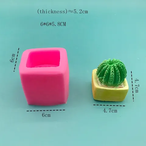 3D Succulent Cactus Potted Silicone Mold For DIY Aromatherapy Candle Chocolate Mousse Cake Plaster Handmade Craft Tool