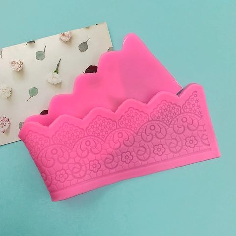 Lace Border Silicone Mold Flower Scroll Relief Fondant Cake Decorating Tool Chocolate Lace Baking Mold For DIY Cake Border
