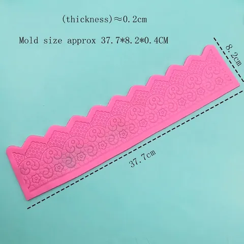 Lace Border Silicone Mold Flower Scroll Relief Fondant Cake Decorating Tool Chocolate Lace Baking Mold For DIY Cake Border