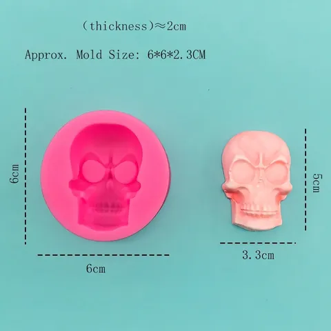 Halloween Skull Silicone Mold For Fondant Chocolate DIY Baking Tool Pink Skull Shape Cake Decorating Mold Soft Silicone Mold