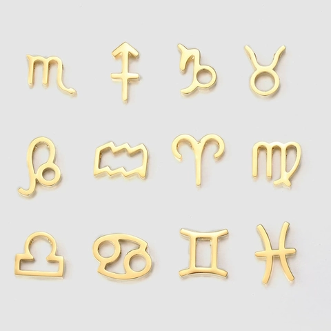 Collana con Pendente a Forma di Dodici Segni Zodiacali in Acciaio Inossidabile Minimalista Oro Argento Simbolo Oroscopo Ciondoli Fai-da-te Gioielli Donna