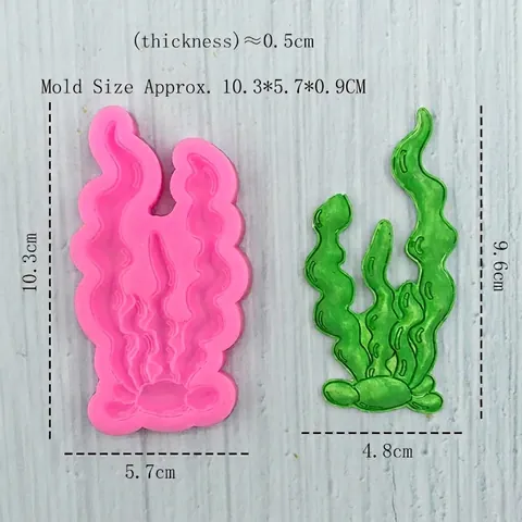Molde De Silicona Coral Alga Marina Para Decoración De Pasteles Tema Océano DIY Fondant Chocolate Dulce Artesanía Herramientas De Repostería Estilo Alga Rosa