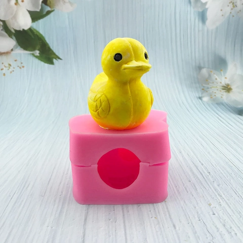 Molde de Silicona Patito Amarillo 3D Para Pastel Mousse Chocolate Cubitos de Hielo Jabón Vela Herramientas de Horneado DIY Molde Forma de Patito