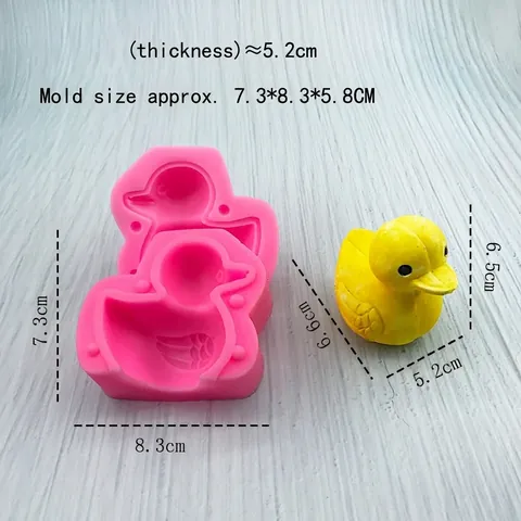 Molde de Silicona Patito Amarillo 3D Para Pastel Mousse Chocolate Cubitos de Hielo Jabón Vela Herramientas de Horneado DIY Molde Forma de Patito