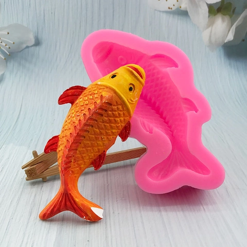 3D Koi Fisch Silikon Kuchenform Karpfen Form Fondant Schokolade Form DIY Geburtstag Kuchen Dekoration Werkzeug Backzubehör