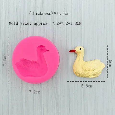 Stampo in Silicone Anatra Oca per Torta Mousse al Cioccolato Fai da Te Strumenti Gelatina Stampo per Cottura Fondente Rosa