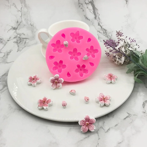 Kersenbloesem Siliconen Vorm Voor DIY Bakken Taart Decoratie Fondant Chocolade Gelei Zeep Gips Bloemblad Vorm Tool