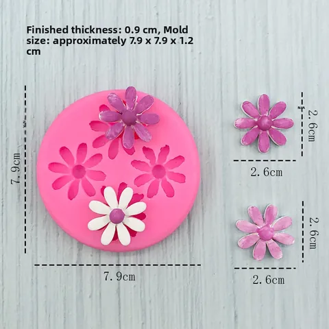 Daisy Flower Silicone Mold For Chocolate Fondant Cake Decorating DIY Aromatherapy Stone Plaster Soap Mold Pink Flexible Baking Tool