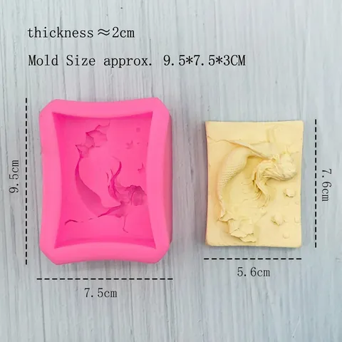 Zeemeermin Oceaan Thema Siliconen Vorm Voor DIY Handgemaakte Zeep Chocolade Cake Bakken Decoratie Fondue Hars Vorm Roze