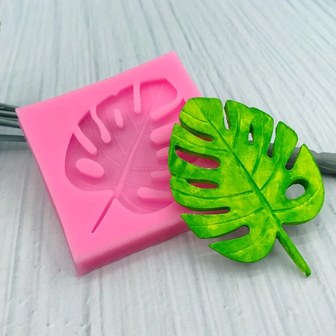 Tropische Monstera Blatt Silikonform Für Fondant Schokolade Kuchendekoration Backwerkzeuge Tropische Pflanzen Blatt Form Rosa DIY Handwerk Form