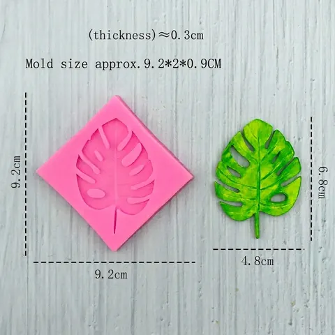 Tropische Monstera Blatt Silikonform Für Fondant Schokolade Kuchendekoration Backwerkzeuge Tropische Pflanzen Blatt Form Rosa DIY Handwerk Form