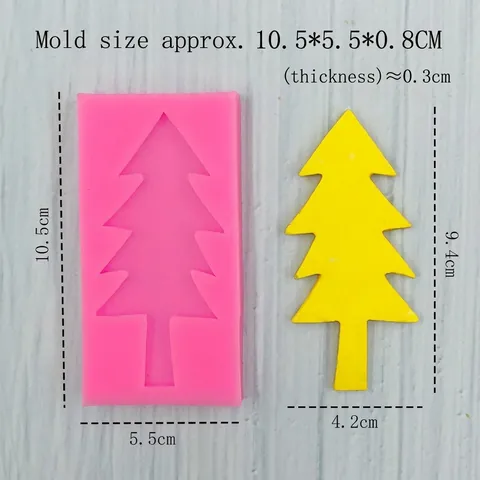 Creative Christmas Tree Silicone Mold DIY Fondant Cake Decorating Tool Chocolate Resin Handmade Craft Baking Mold Pink