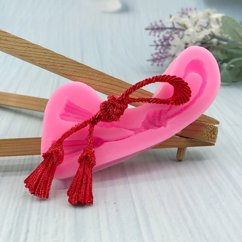 Chinesischer Knoten Quaste Silikonform Für Schokolade Fondant Kuchendekoration DIY Backwerkzeug Harz Gips Form Rosa