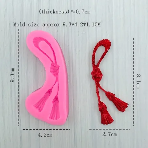 Chinesischer Knoten Quaste Silikonform Für Schokolade Fondant Kuchendekoration DIY Backwerkzeug Harz Gips Form Rosa