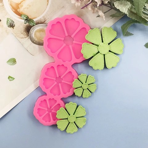Molde de Silicona con Forma de Flor de Trébol Para Decoración de Pasteles DIY Chocolate Fondant Jabón Yeso Herramienta de Horneado