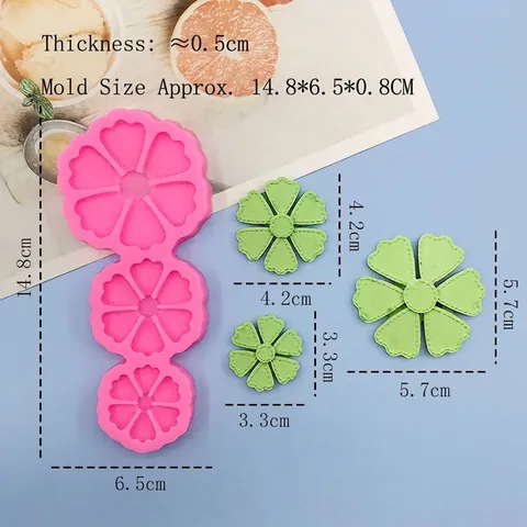 Molde de Silicona con Forma de Flor de Trébol Para Decoración de Pasteles DIY Chocolate Fondant Jabón Yeso Herramienta de Horneado