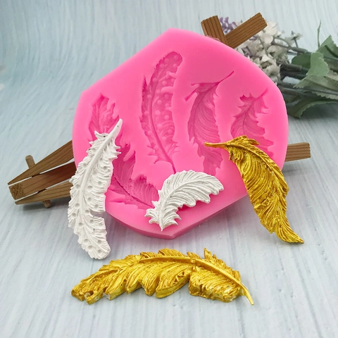 DIY Feder Silikonform Für Fondant Schokolade Kuchen Dekoration Handgemacht Harz Ton Gips Handwerk Hitzebeständige Backform